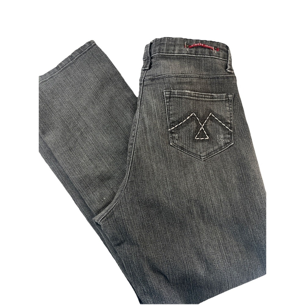 Vigoss Jeans Womens Plus Size 15/16Black‎ Acid Wash Ace Straight Denim